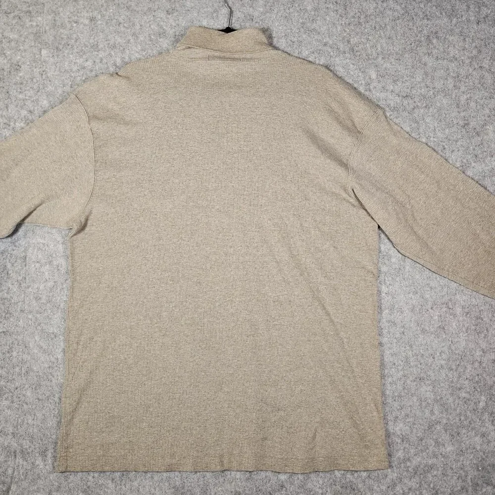 VTG Banana Republic Mens Beige Long Sleeve Turtleneck Sweater Dad Artist Size XL